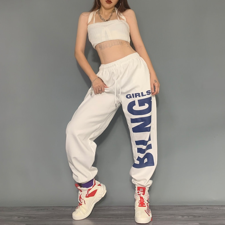 Спортивные брюки 2021 Bling Hip-hop Style Sweatpants White/Black