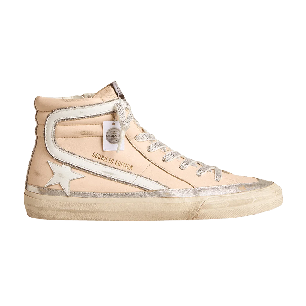 Кроссовки Swarovski x Golden Goose Wmns Slide Sneaker 'Pink White Silver'