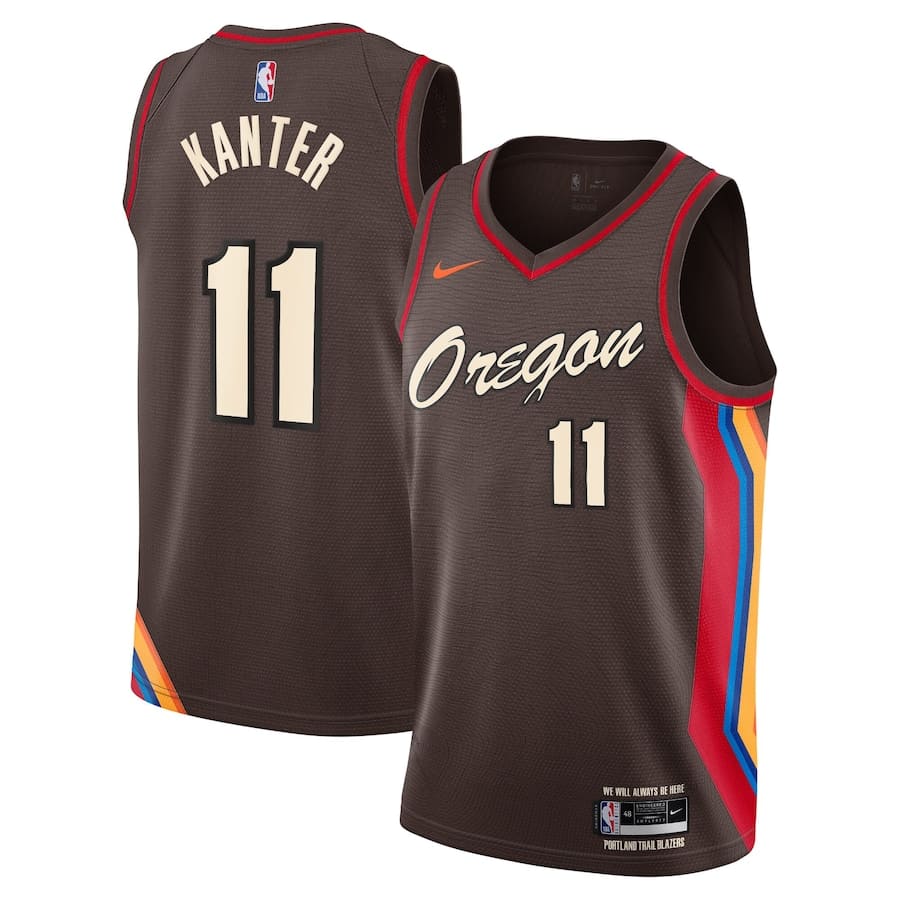 Баскетбольная джерси 2021-22 Portland Trail Blazers #11 Enes Kanter City Edition Swingman Jersey