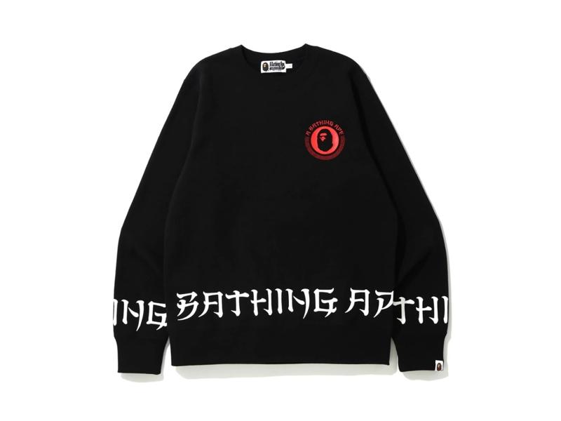 Толстовка BAPE A Bathing Ape Lettered Crewneck Black