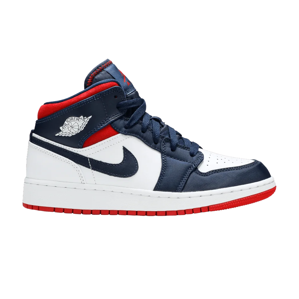 Кроссовки Air Jordan 1 Mid GS 'USA Olympic'