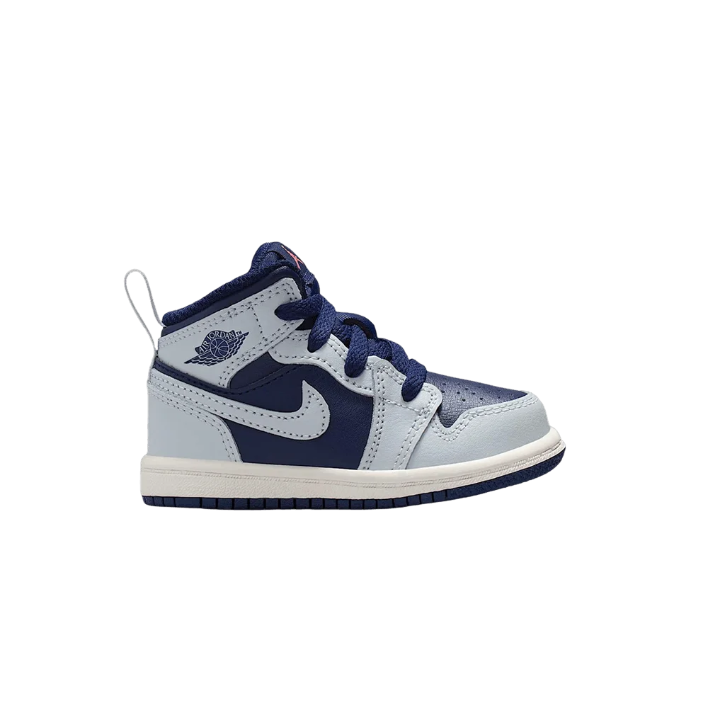 Кроссовки Air Jordan 1 Mid TD 'Blue Void/Summit White/Hot Lava/Pure Platinum'