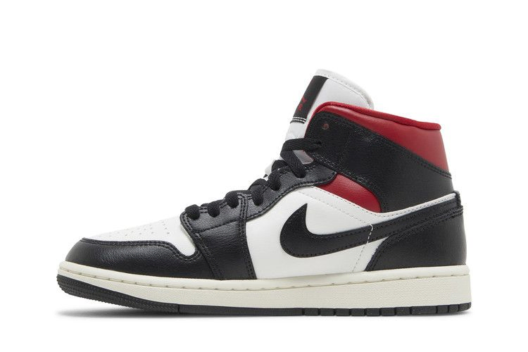 Кроссовки Wmns Air Jordan 1 Mid 'Black Sail Gym Red'