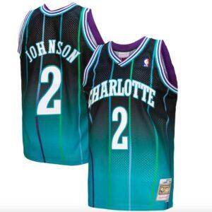 1992-93-Charlotte-Hornets-2-Larry-Johnson-Mitchell-Ness-Fadeaway-TealBlack-Jersey-1-300x300