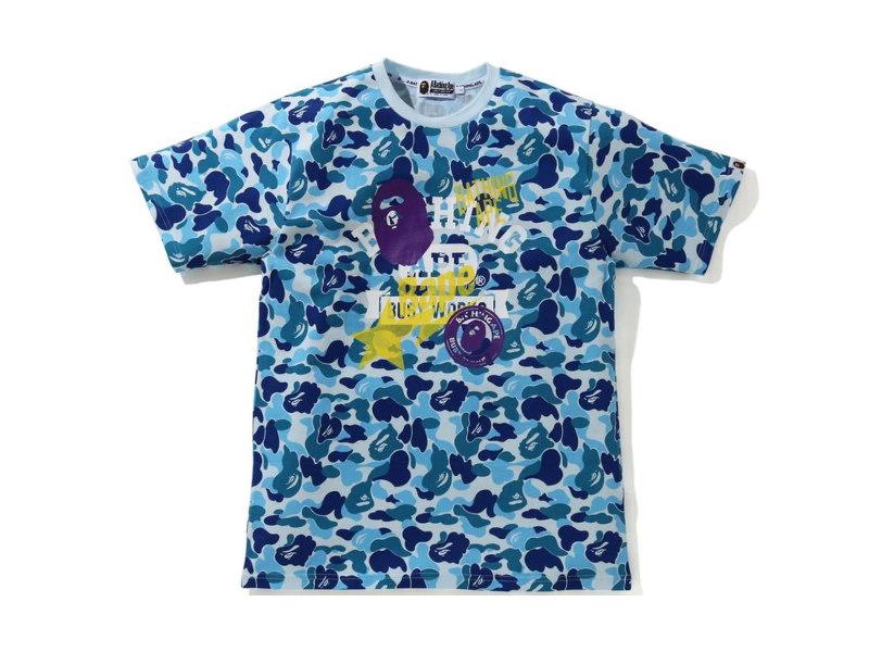 Футболка BAPE ABC Camo Multi Print Tee Blue