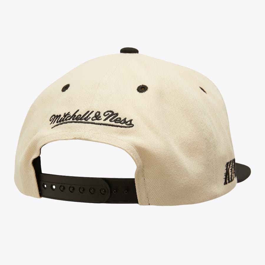 Бейсболка Mitchell & Ness Cream Black Los Angeles Kings Vintage Logo Snapback Hat