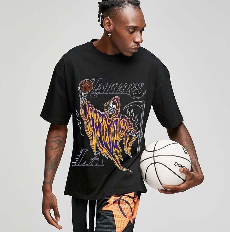 Ehot-Lakers-Flames-Black-T-shirt-2