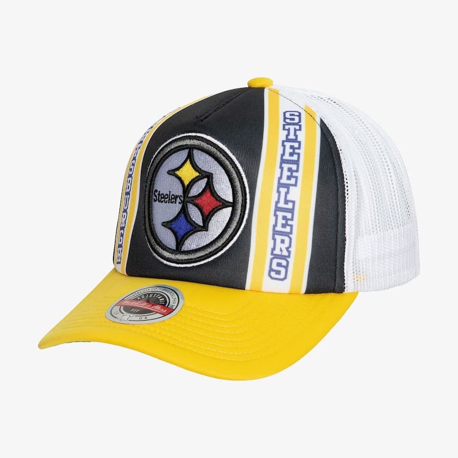 Бейсболка Mitchell & Ness Black Gold Pittsburgh Steelers Retro Trucker Adjustable Hat