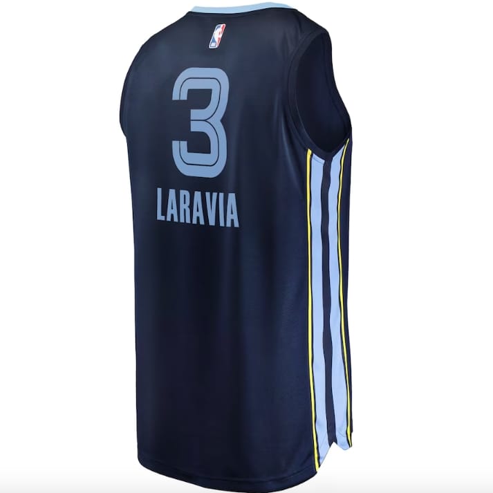 Баскетбольная джерси 2022 NBA Draft First Round Pick Memphis Grizzlies #3 Jake LaRavia Fast Break Icon Navy Jersey