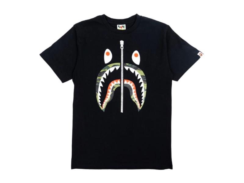 Футболка BAPE A Bathing Ape 1st Camo Shark Tee Black/Green