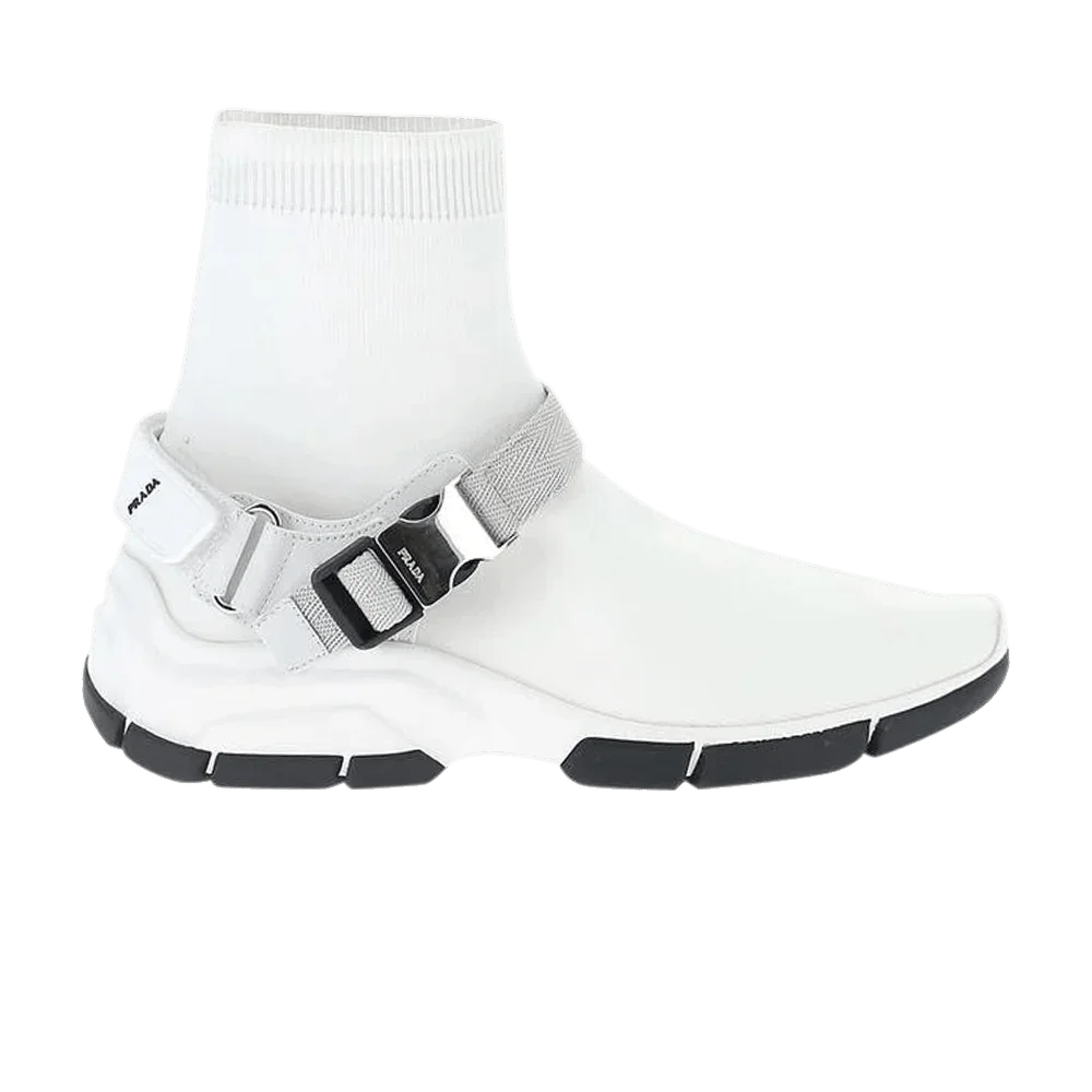 Кроссовки Prada Wmns Logo Sock Knit High 'White'