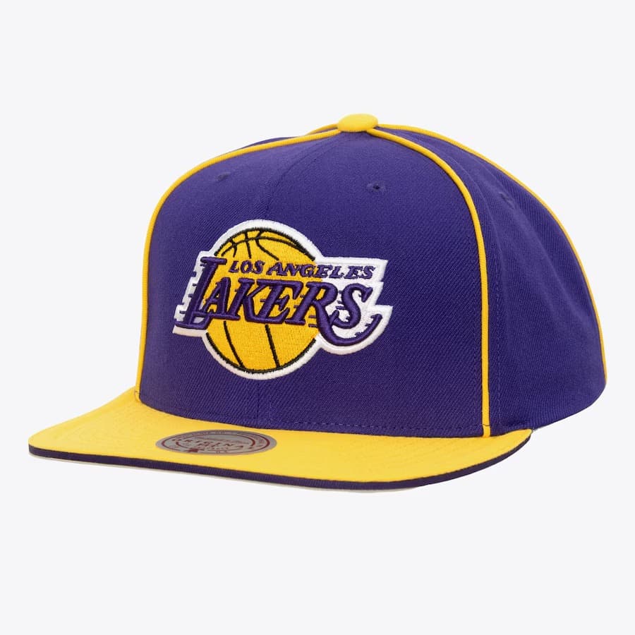Бейсболка Mitchell & Ness Purple Los Angeles Lakers Pipe Snapback Hat