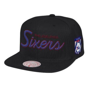 Mitchell-Ness-Pink-Under-Script-Snapback-HWC-Philadelphia-76ers-300x300