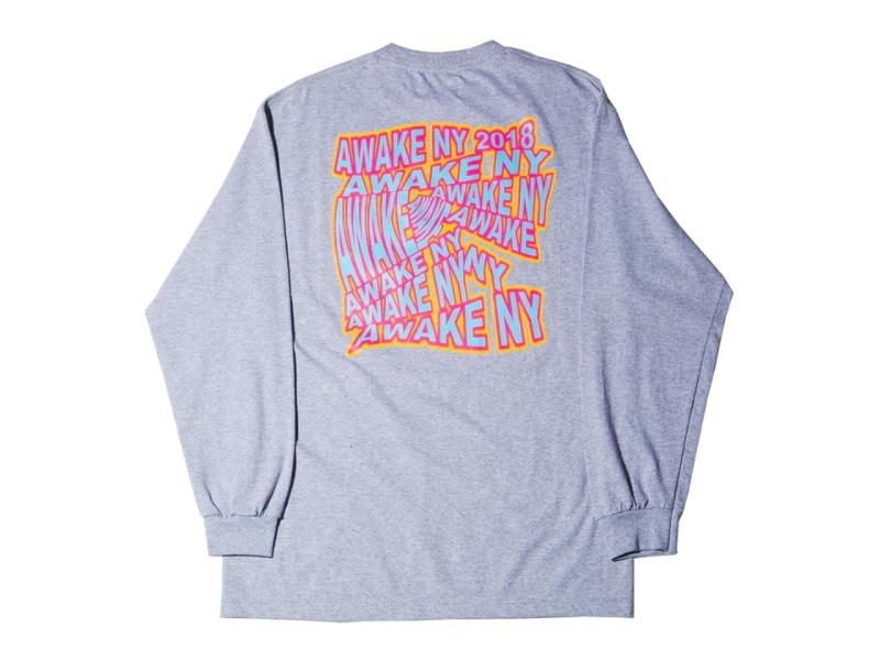Футболка Awake Wave Logo L/S Tee Heather Grey