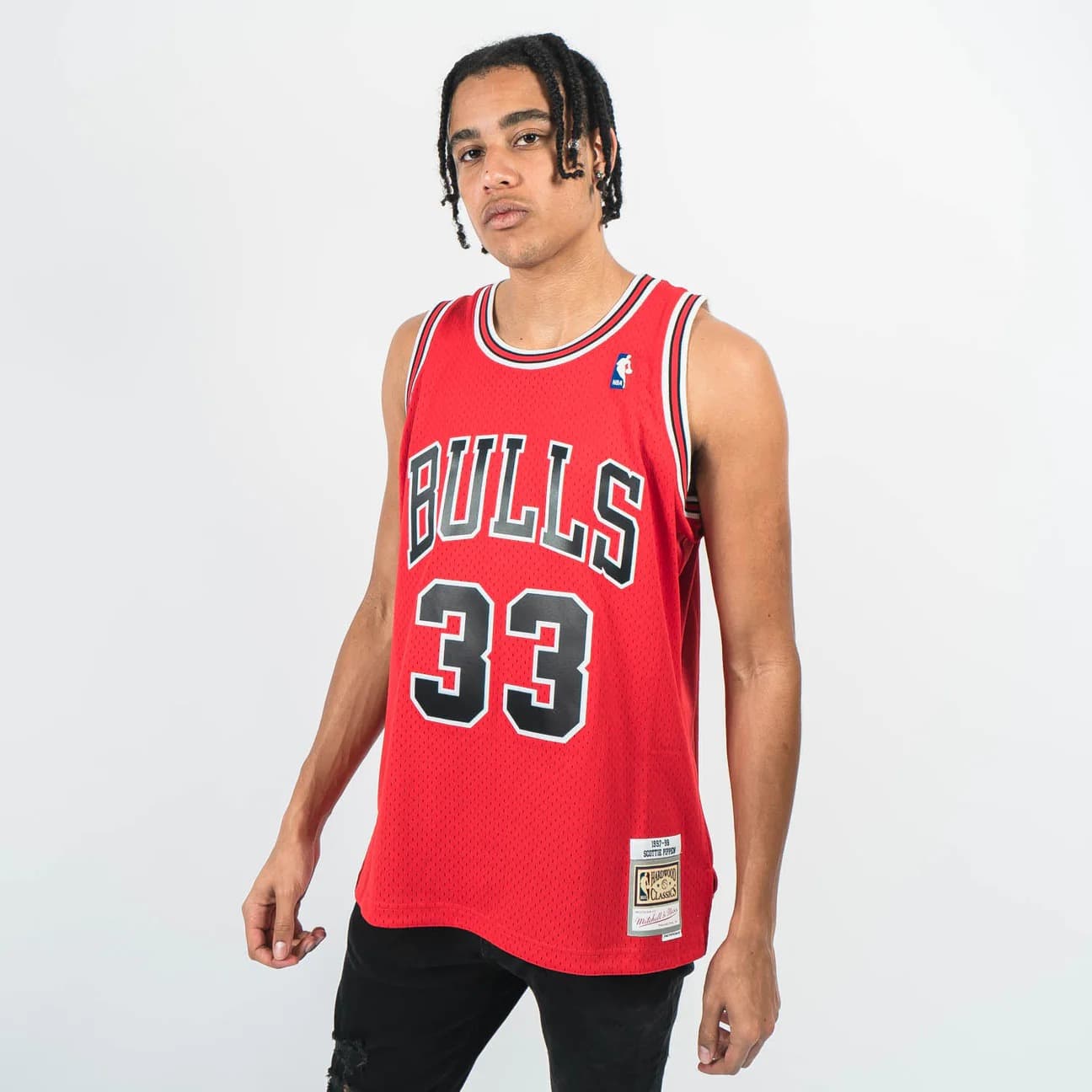 Баскетбольная джерси 1997-1998 Chicago Bulls Scottie Pippen #33 Swingman Hardwood Classic Red Jersey