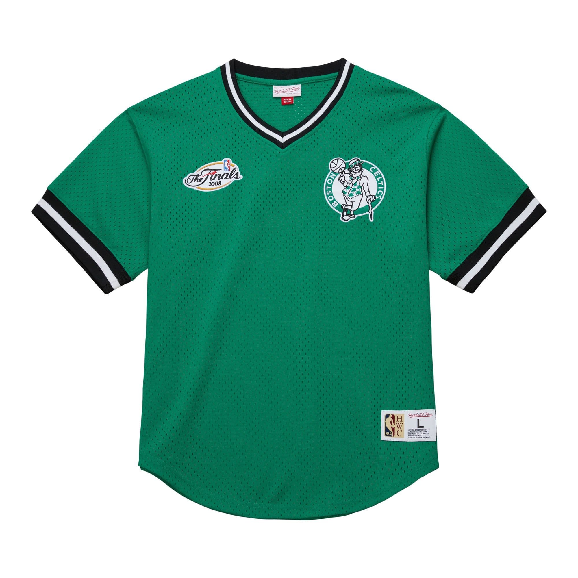 Футболка Mitchell & Ness Fashion Mesh V-Neck Vintage Logo Boston Celtics T-Shirt