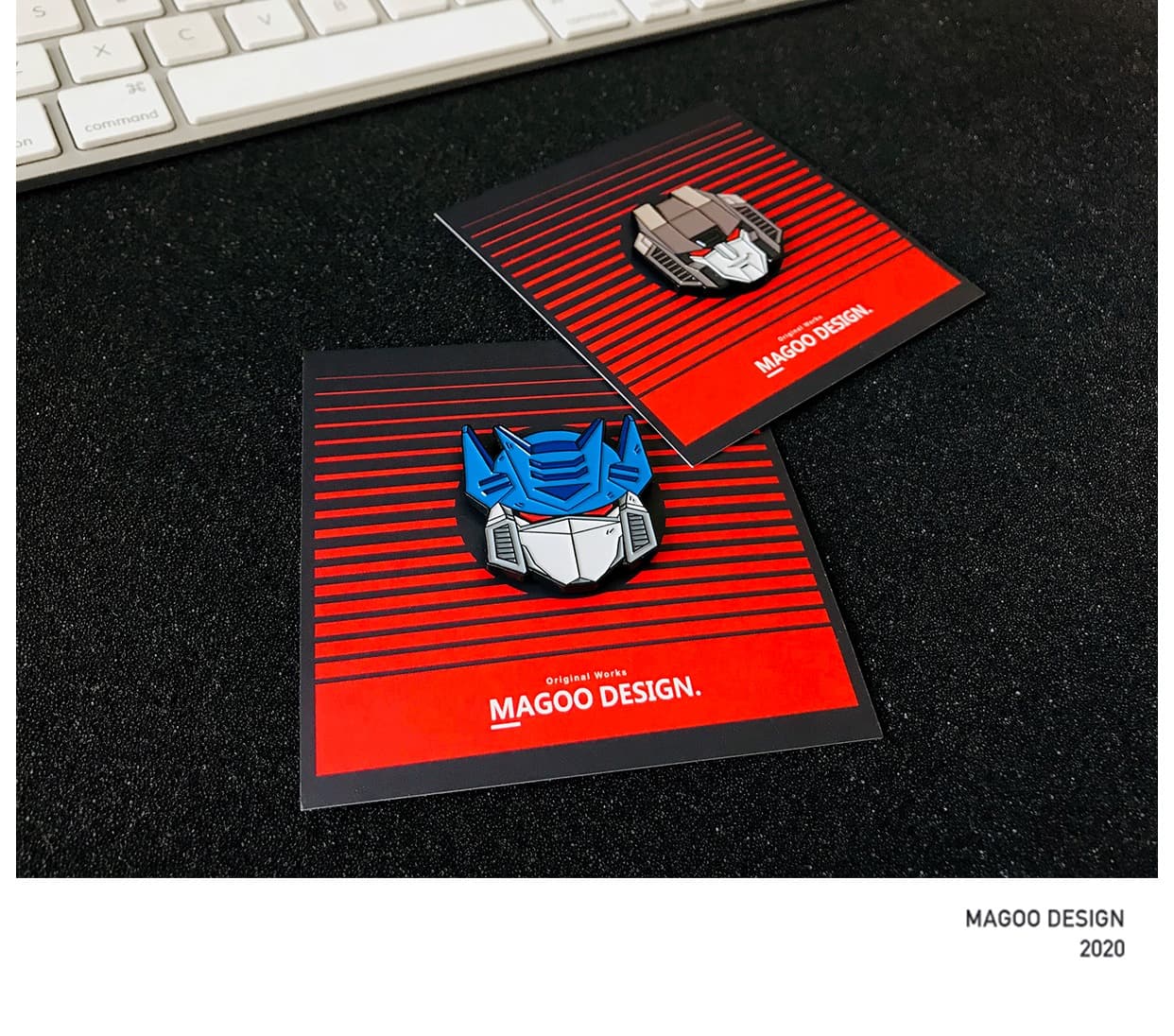 Набор значков Magoo Design Set Transformers Gray Blue Pin