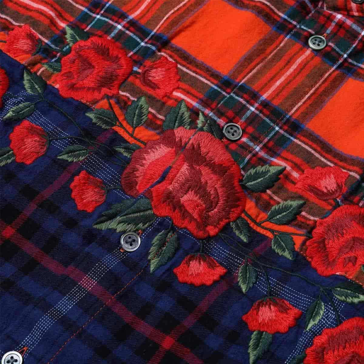 Рубашка Awake Embroidered Rose Flannel Shirt Red