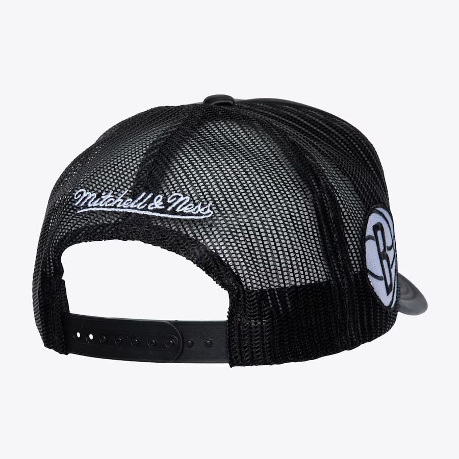 Mitchell-Ness-Black-Brooklyn-Nets-Satin-Trucker-Snapback-Hat-1