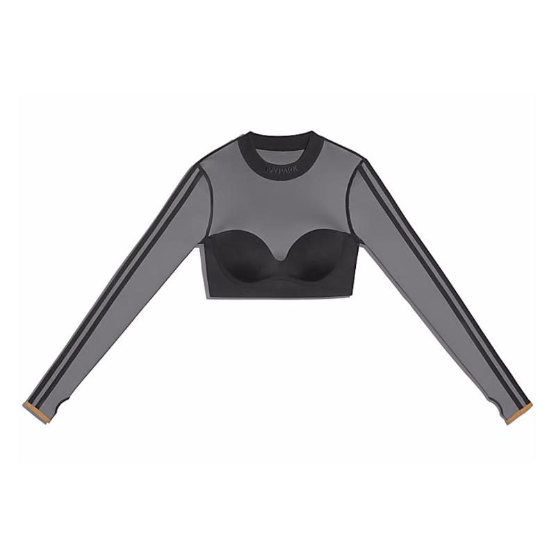 Спортивный топ adidas Ivy Park Long Sleeve Mesh Crop Top Black