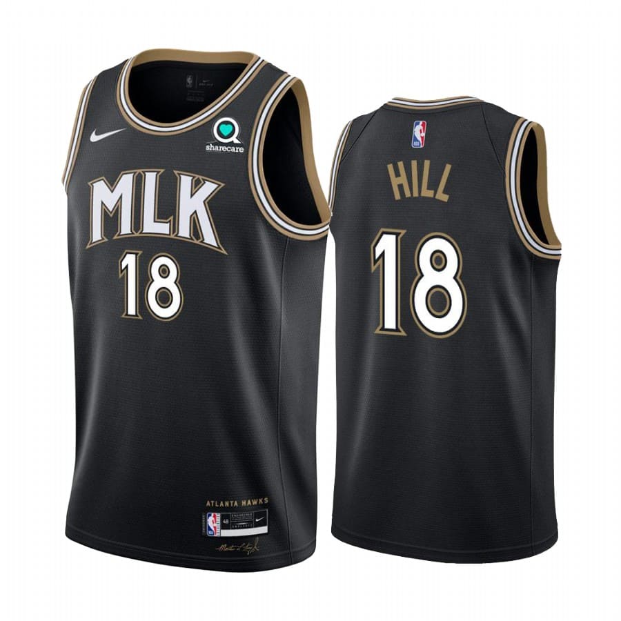 Баскетбольная джерси 2020-21 Atlanta Hawks #18 Solomon Hill City Edition Black Swingman Jersey