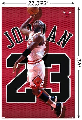 Настенный постер Michael Jordan Chicago Bulls Jersey NBA Wall Poster
