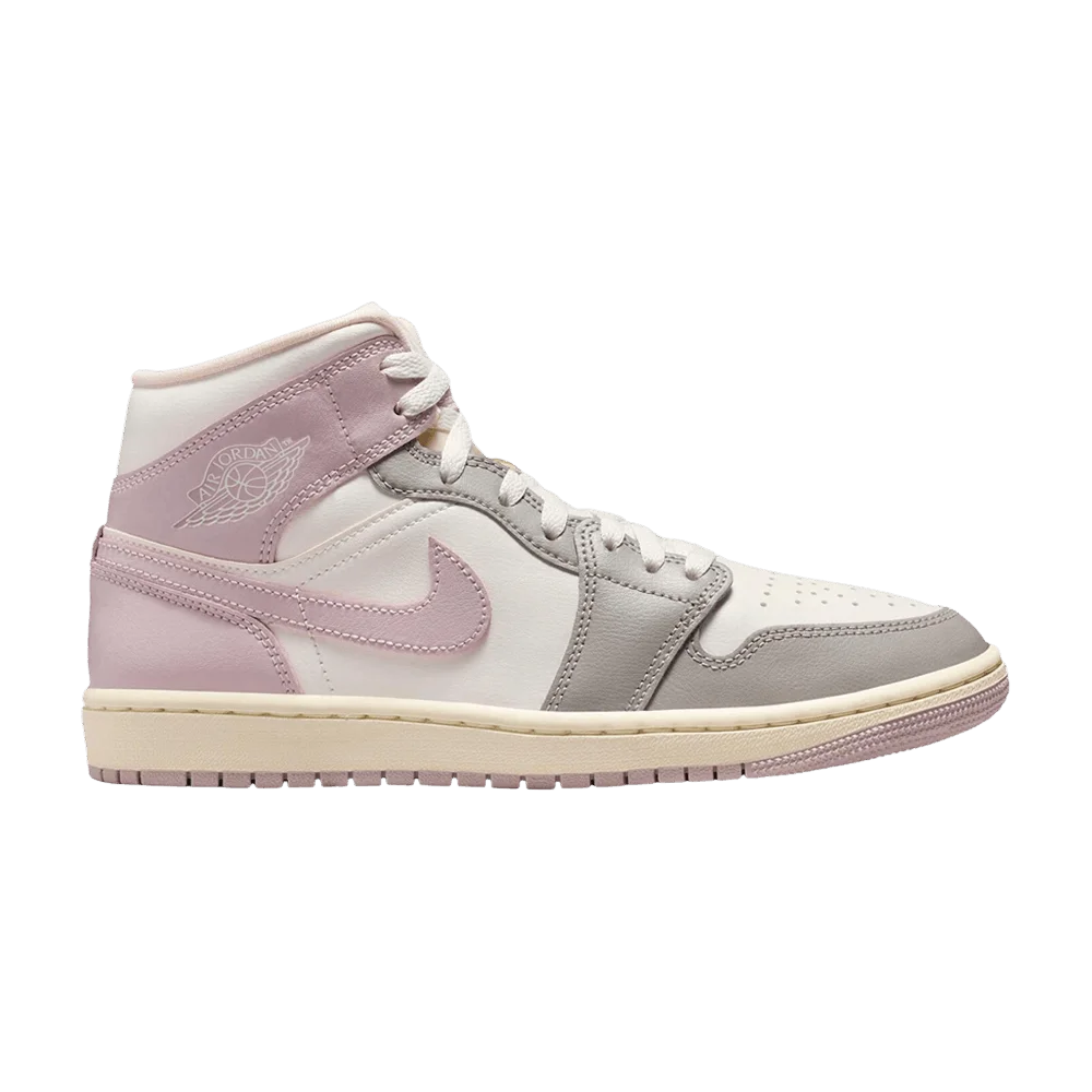 Krossovki-Wmns-Air-Jordan-1-Mid-Enigma-Stone-Coconut-Milk-Particle-Rose
