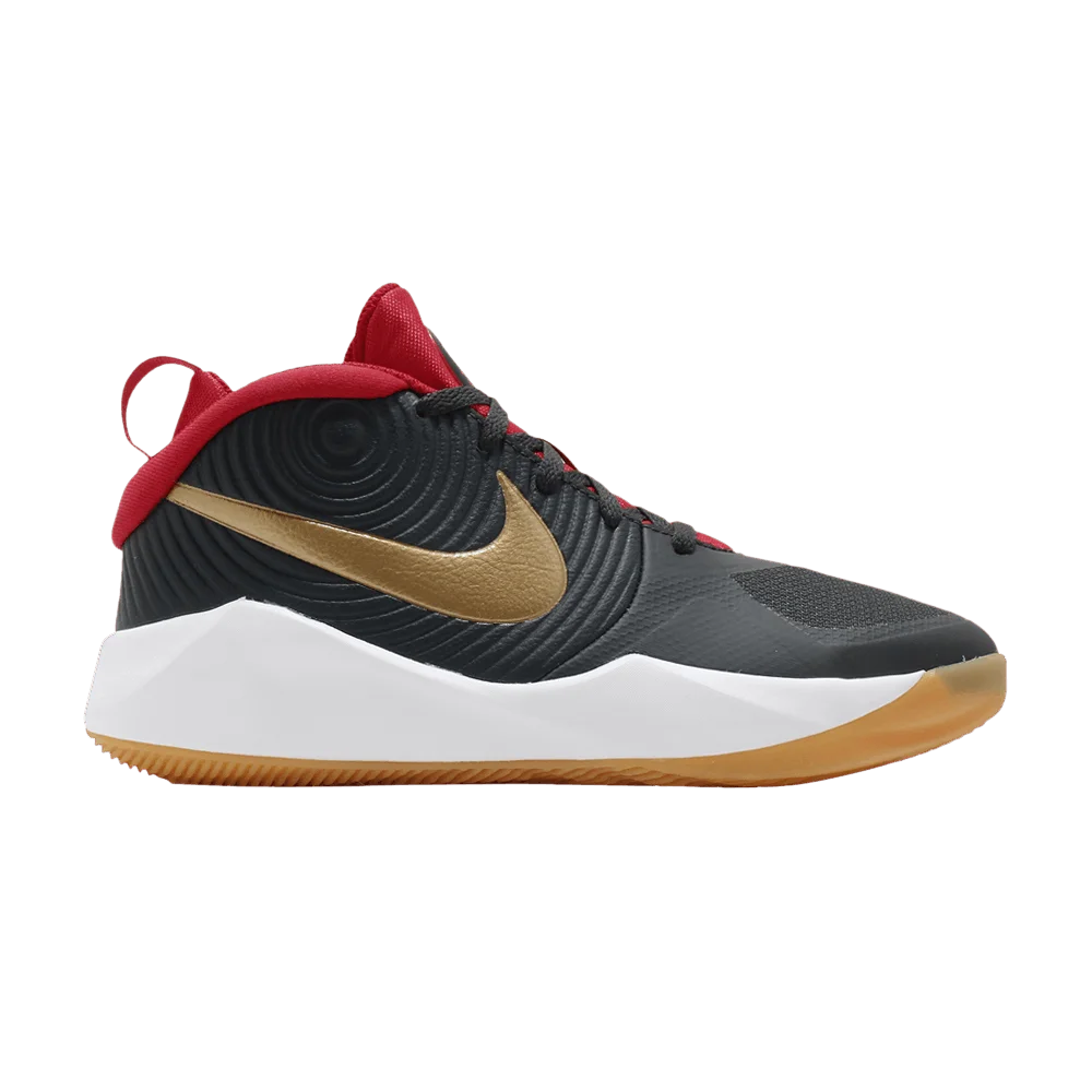 Кроссовки Nike Team Hustle D9 GS 'Dark Smoke Grey Gold'