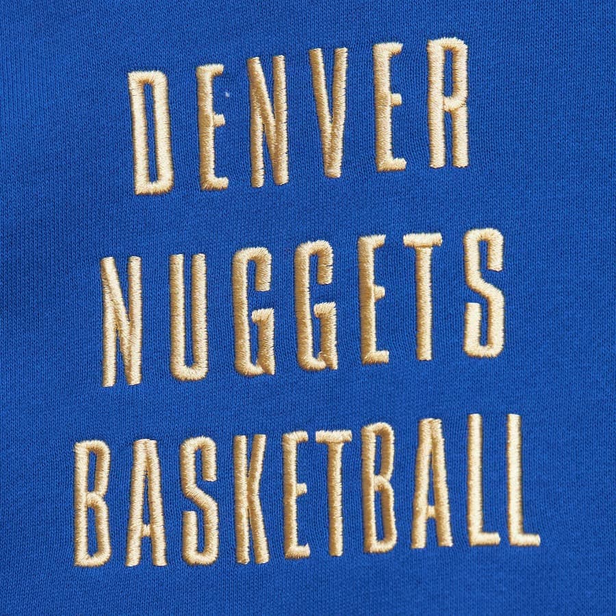 Худи Mitchell & Ness Royal Denver Nuggets Team OG 2.0 Vintage Logo Fleece Pullover Hoodie