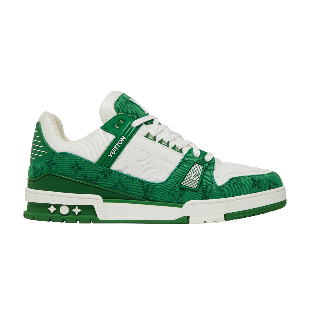 Кроссовки Louis Vuitton Trainer 'Green Monogram Denim'