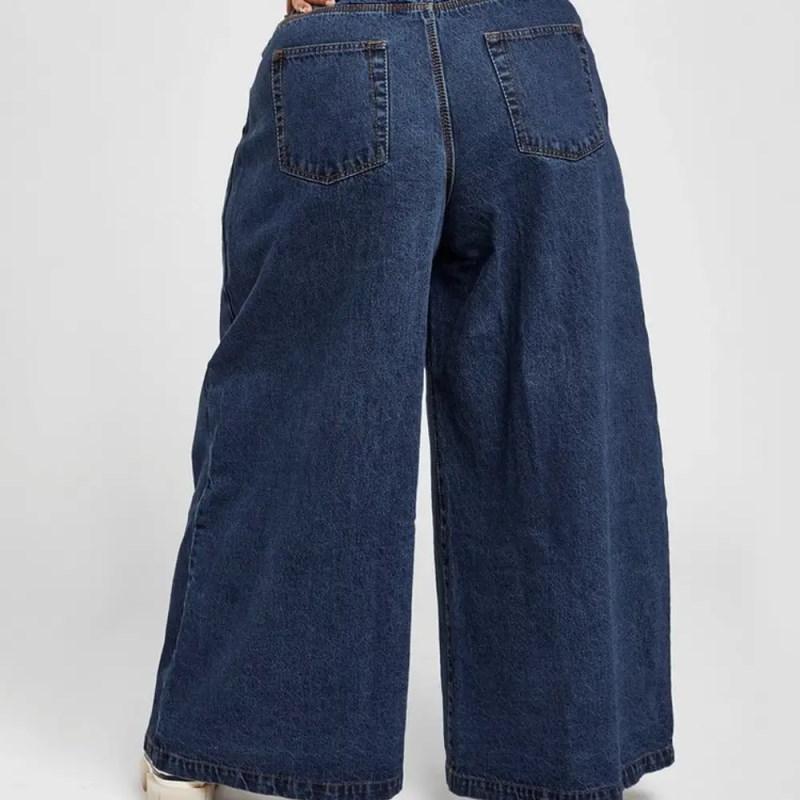 Спортивные брюки adidas Ivy Park Denim Wide-Leg Snap Pants (Plus Size) Dark Denim