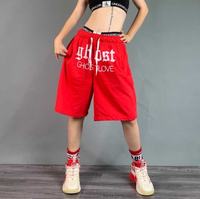 Спортивные шорты 2021 Ghost Love Hip-hop Shorts Red/Grey