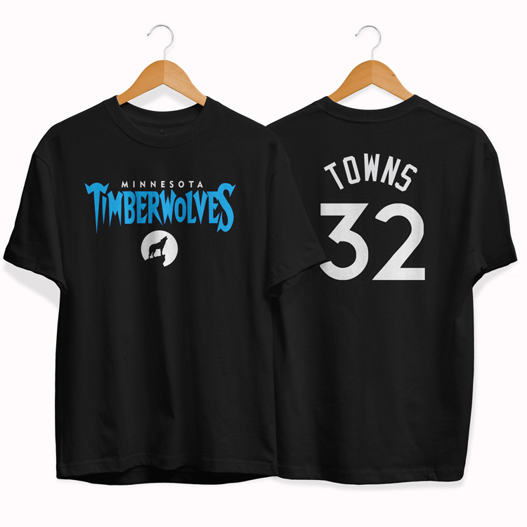 Футболка Timberwolves 32 Towns black tee by slamdunk