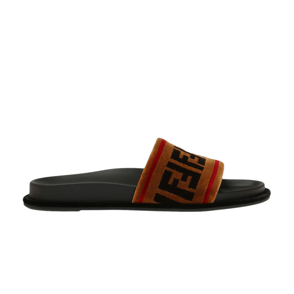 Fendi Wmns Weave Slide 'Black Brown Red'