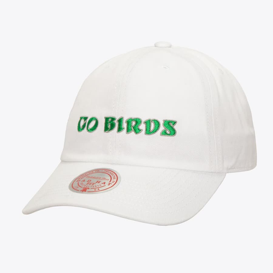 Бейсболка Mitchell & Ness White Philadelphia Eagles Go Birds Strapback Dad Hat