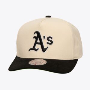 Mitchell-Ness-Cream-Oakland-Athletics-Overspray-Pro-Crown-Snapback-Hat-300x300