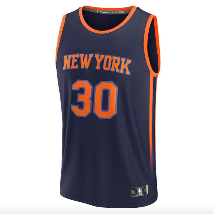 Баскетбольная джерси 2022-23 New York Knicks #30 Julius Randle Fast Break Statement Black Jersey