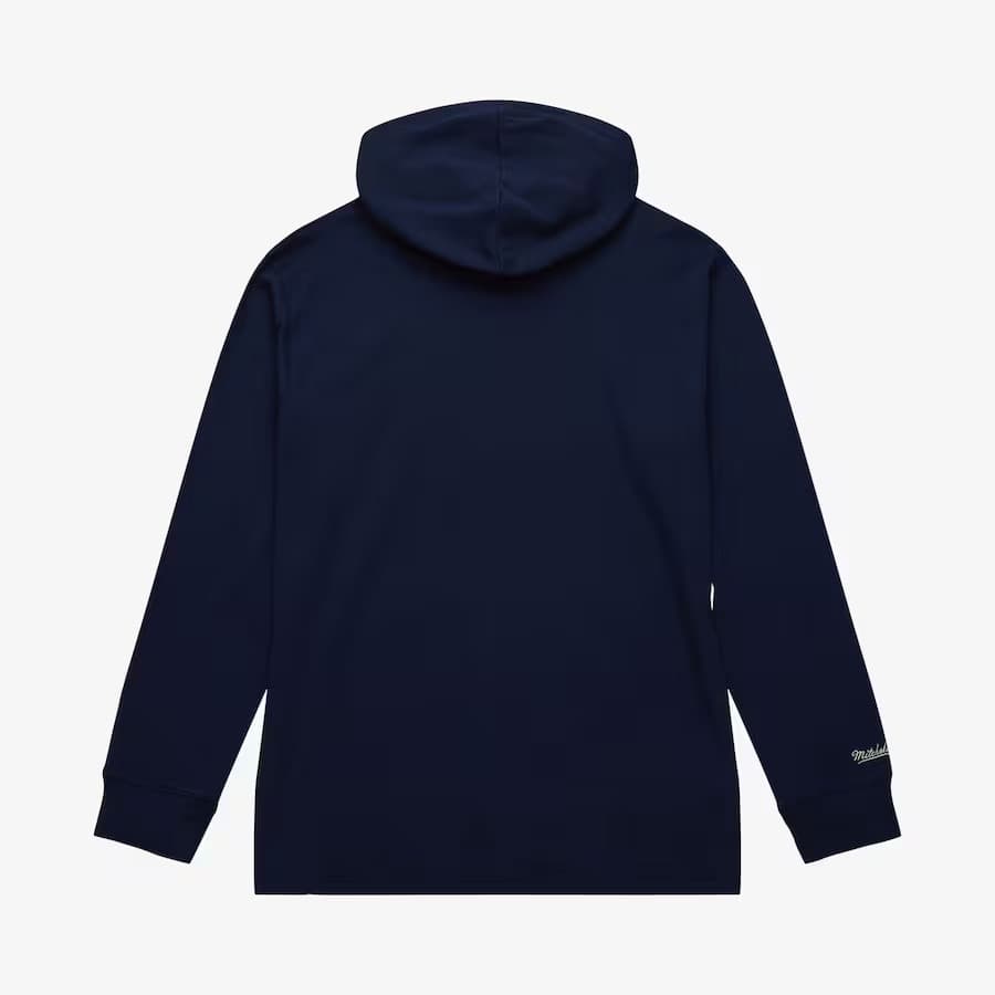 Худи Mitchell & Ness Navy Dallas Mavericks Vintage Logo Thermal Lightweight Pullover Hoodie