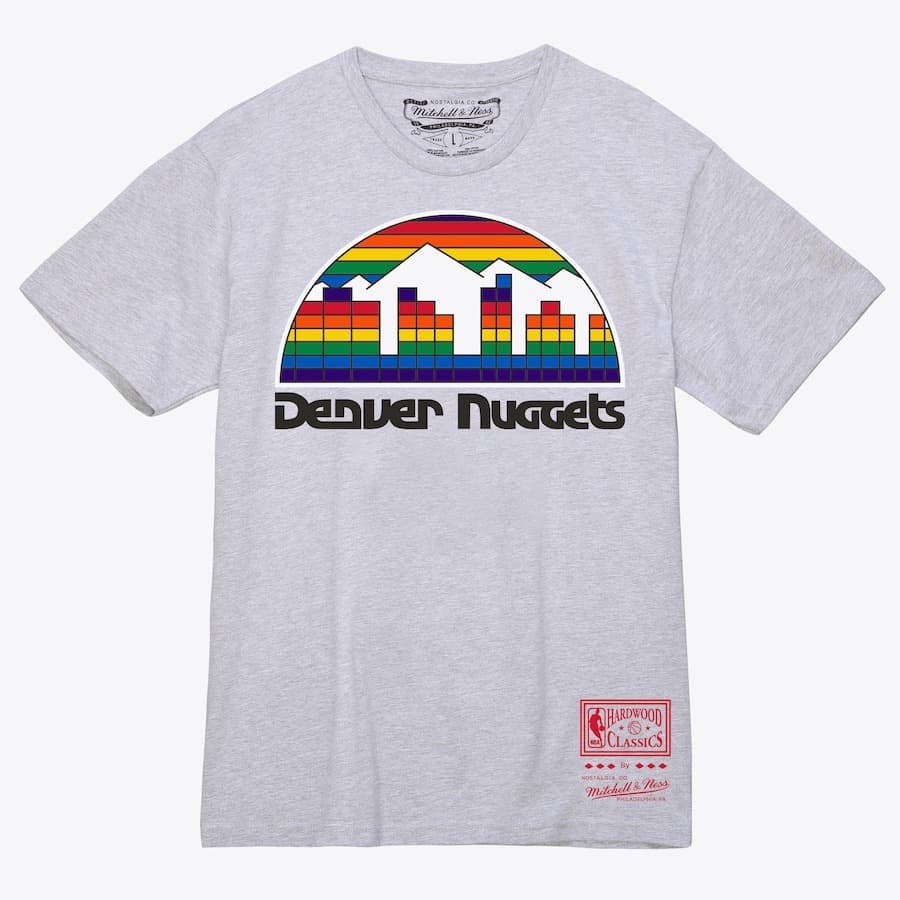 Футболка Mitchell & Ness Heather Gray Denver Nuggets Basic Logo T-Shirt