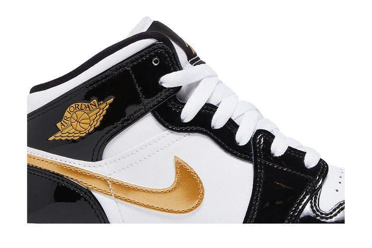 Krossovki-Air-Jordan-1-Mid-Patent-SE-GS-Black-Gold-1