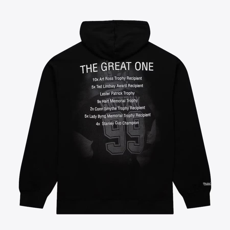 Худи Mitchell & Ness Wayne Gretzky Black Los Angeles Kings Name & Number Fleece Pullover Hoodie