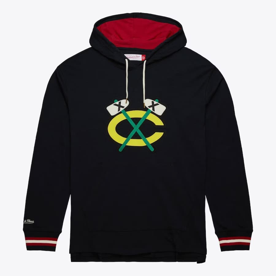 Худи Mitchell & Ness Black Chicago Blackhawks Legendary Slub Pullover Hoodie