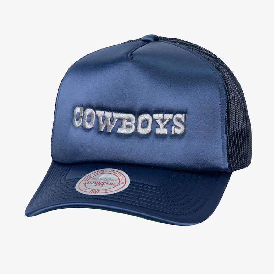 Бейсболка Mitchell & Ness Navy Dallas Cowboys Satin Snapback Trucker Hat