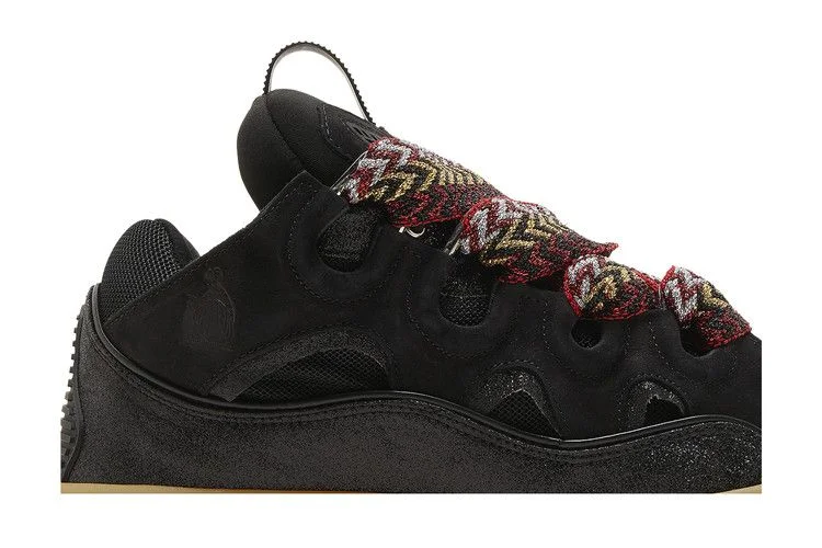 Кроссовки Lanvin Curb Leather and Glitter Sneakers 'Black'