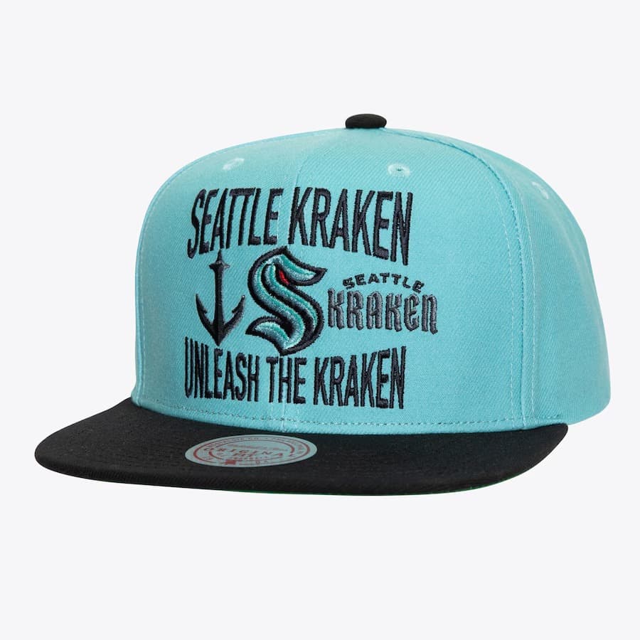 Бейсболка Mitchell & Ness Light Blue Seattle Kraken City Love Snapback Hat