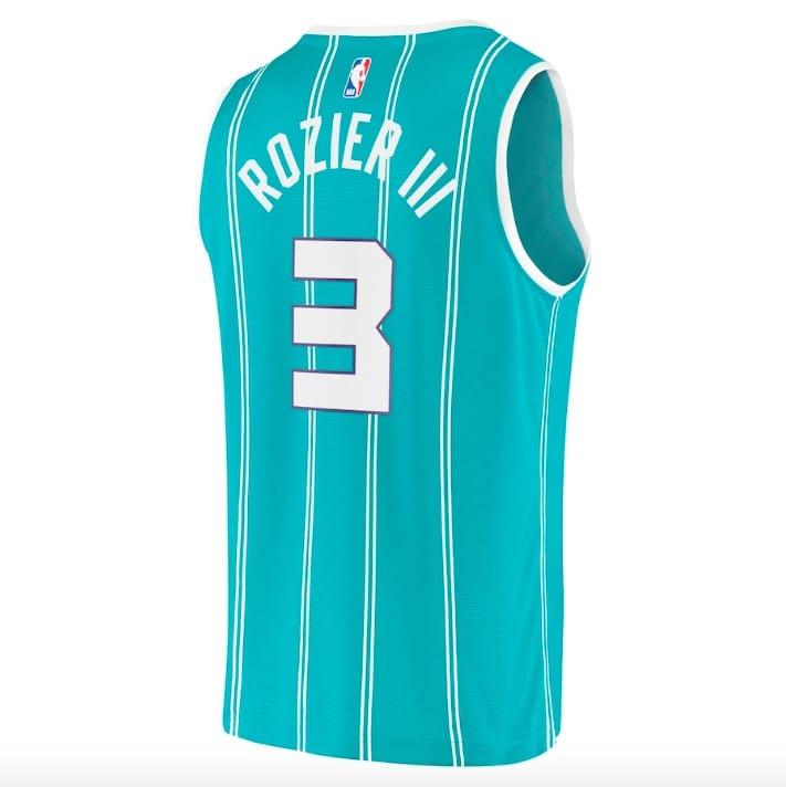 Баскетбольная джерси 2020-21 Charlotte Hornets #3 Terry Rozier III Fast Break Icon Teal Jersey