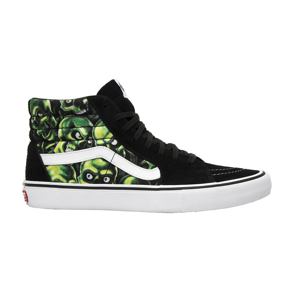 Кроссовки Vans Supreme x Sk8-Hi 'Glow-In-The-Dark Skull Pile'