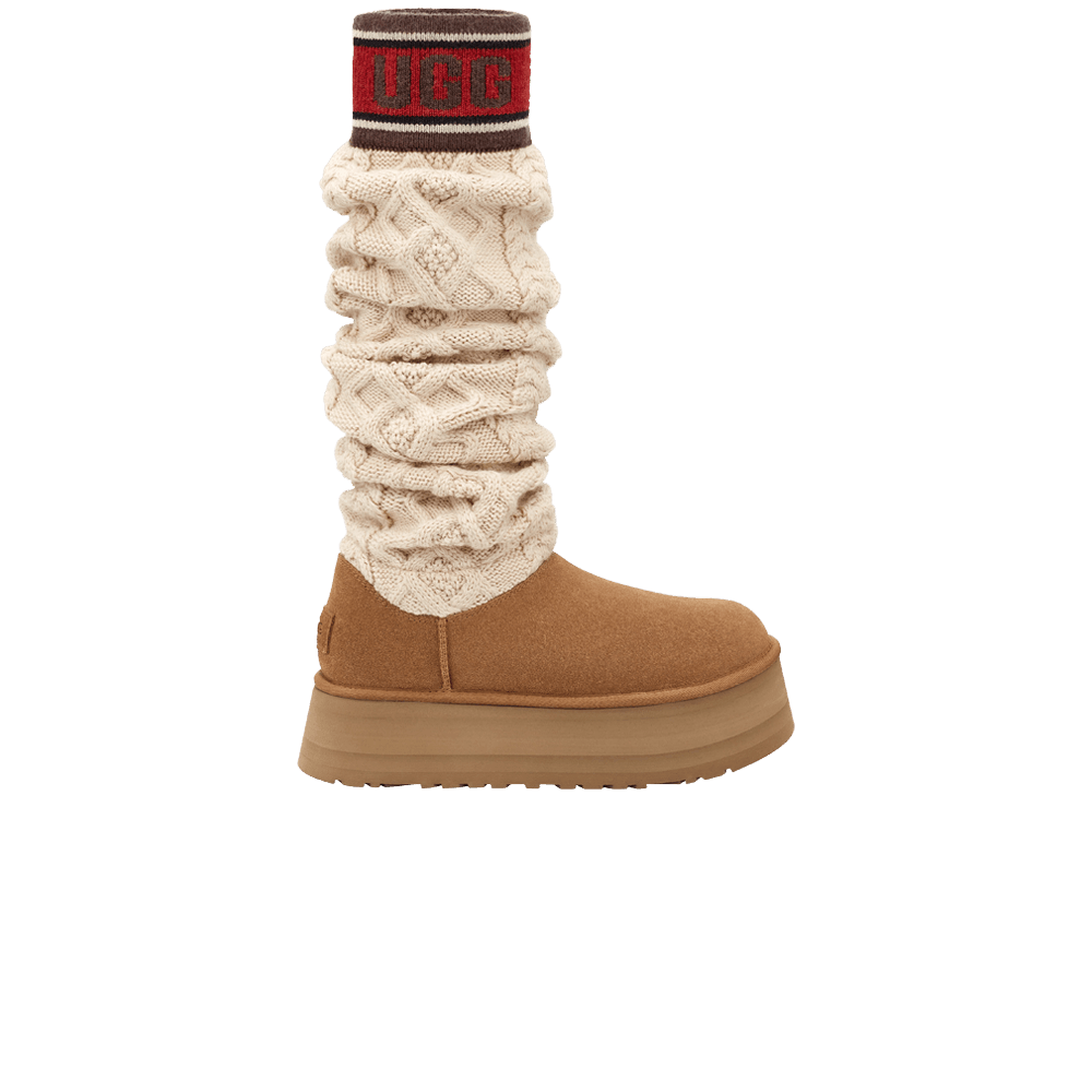 Кроссовки UGG Wmns Classic Sweater Letter Tall 'Chestnut'