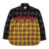 Awake-Embroidered-Rose-Flannel-Shirt-Yellow-100x100
