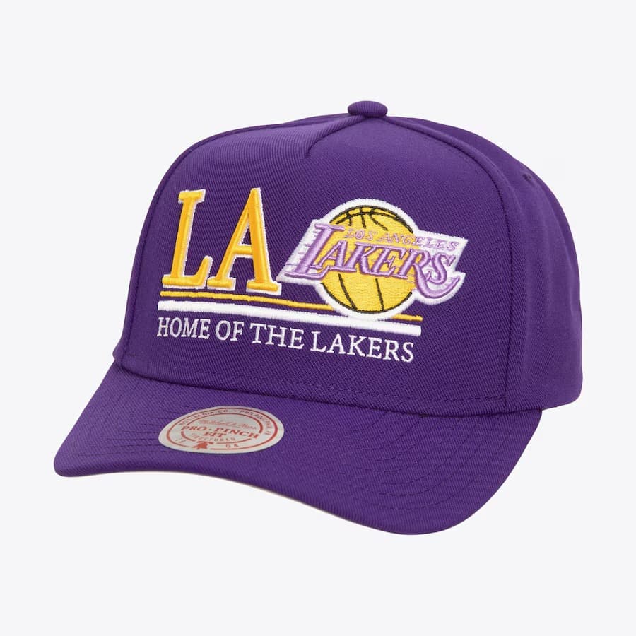 Бейсболка Mitchell & Ness Purple Los Angeles Lakers Home Of Pro Pinch Fit Snapback Hat